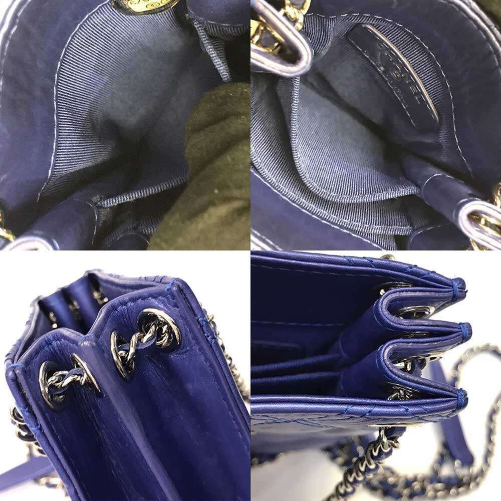 CHANEL Blue Lambskin Leather Shoulder Bag - Picture 7 of 7